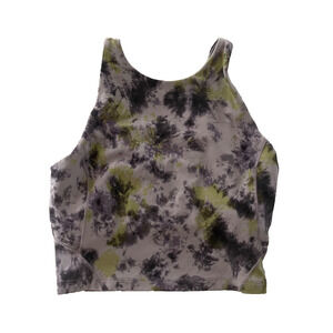 Lululemon Align Tank Cropped Size 4 High‎ Neck Radial Tie Dye Mauve Grey